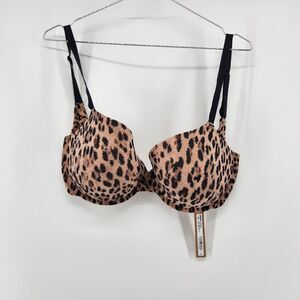 Skims 34DDD Sienna Jaguar Print Fits Everybody Push Up Demi Bra NWT